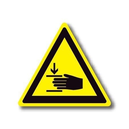 Ergomat 12in TRIANGLE SIGNS - Hand Crush Hazard DSV-SIGN 144 #1291 -UEN